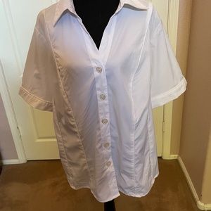 Dress Barn white short sleeve blouse